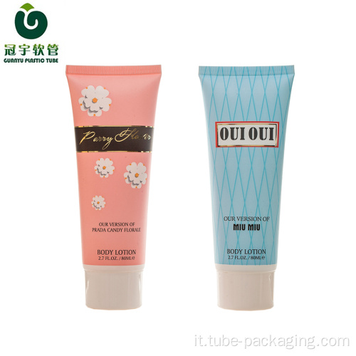 Tubo in plastica cosmetica da 80ml per confezione gel doccia